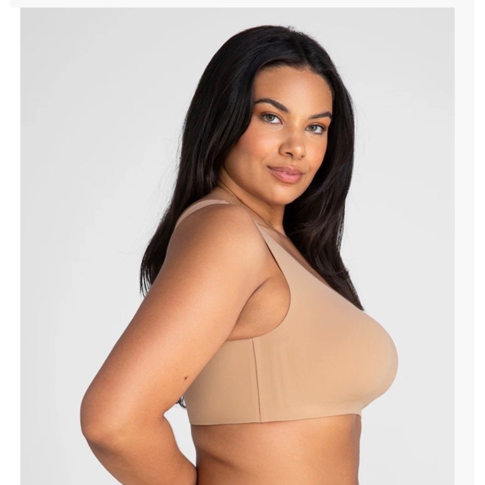 Honeylove Softform V-Neck Wireless Lift Support Bra XL Sand All-Way Comfort‎